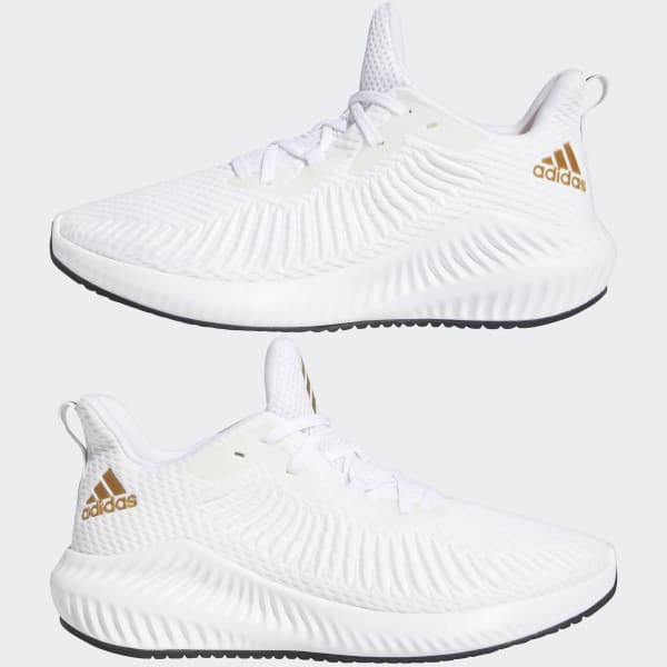 Adidas alphabounce deals white and gold